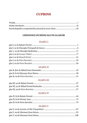 Chinonice Duminicale, partea I - format fizic/PDF - Comori Psaltice - partituri psaltice