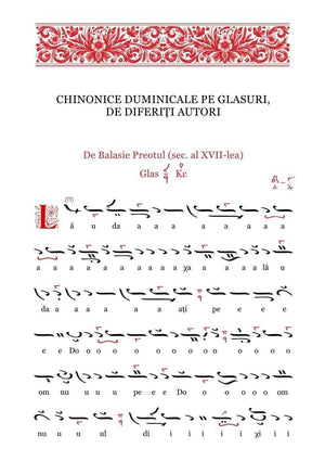 Chinonice Duminicale, partea I - format fizic/PDF - Comori Psaltice - partituri psaltice