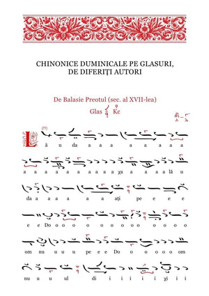 Chinonice Duminicale, partea I - format fizic/PDF - Comori Psaltice - partituri psaltice
